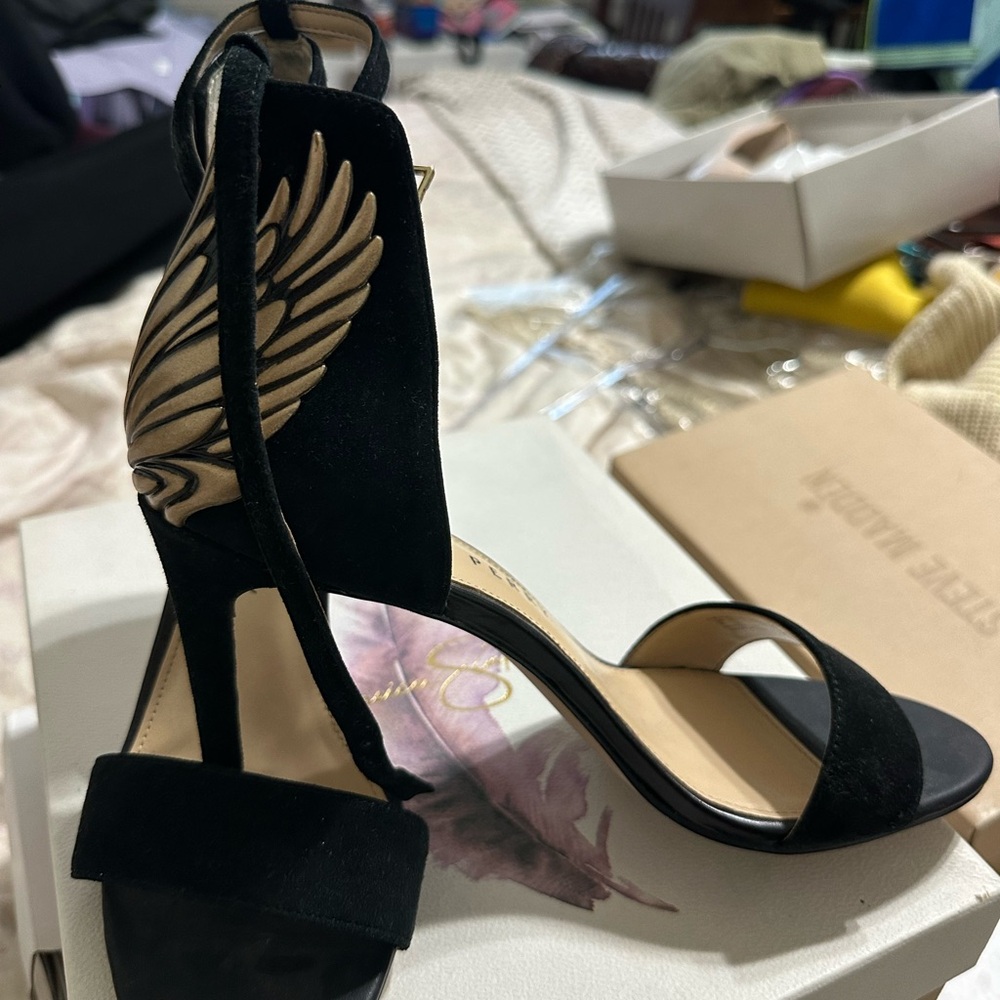 Katy Perry Collections Black Winged Heels